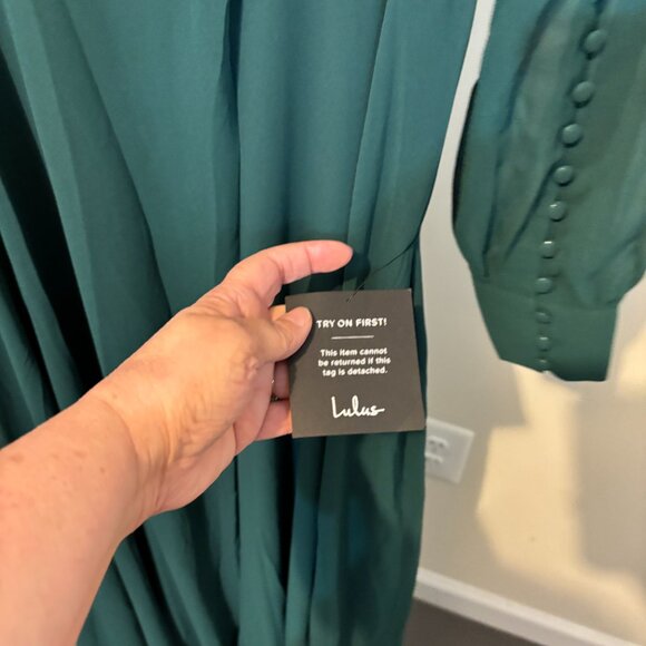 Lulus My Whole Heart Green Wrap Long Sleeve Maxi Dress - Picture 8 of 14